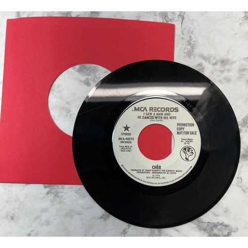Cher I Saw a Man and He Danced With His Wife 45 Pop WLP Promo Stereo 1974 MCA - Imagen 3 de 4