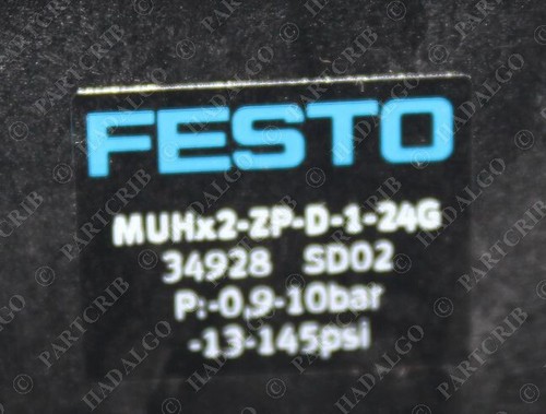 Festo, MUHx2-ZP-D-1-24G, 34928, Pnuematic Valve Solenoid Plate Manifold 145psi - Picture 4 of 5