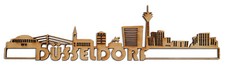 Wandbild-Skyline Düsseldorf Holz natur geölt