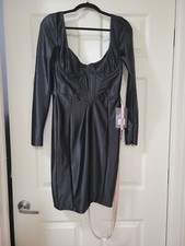 HOUSE OF CB 'Grazia' Black Satin Corset Dress /Size M bigger cup