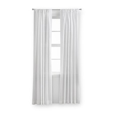 Sheer Rod Pocket Window Curtain Panel 100 Percent Cotton White 50 Inch Wide by