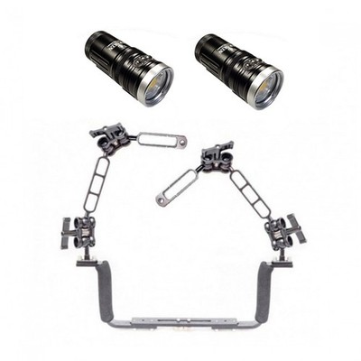 Dual Kraken Hydra 6000 v2 WRGBU Mounted on a Ocean Tray Light Set