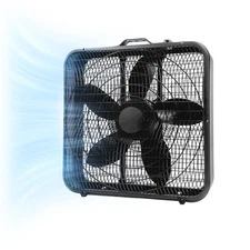 Comfort Zone 20" Box Fan with Carry Handle, 3-Speed, Full-Force Air Circulation