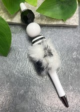 Handmade Acrylic Rhinestone Beads Black Ink Fluffy Pen New Free Ship C1171