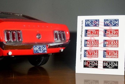1975 - 1979 MICHIGAN miniature LICENSE PLATES for 1/25 scale MODEL CARS PLS READ