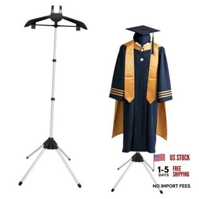 Adjustable Cap and Gown Display Stand, 32-63 Inch Black