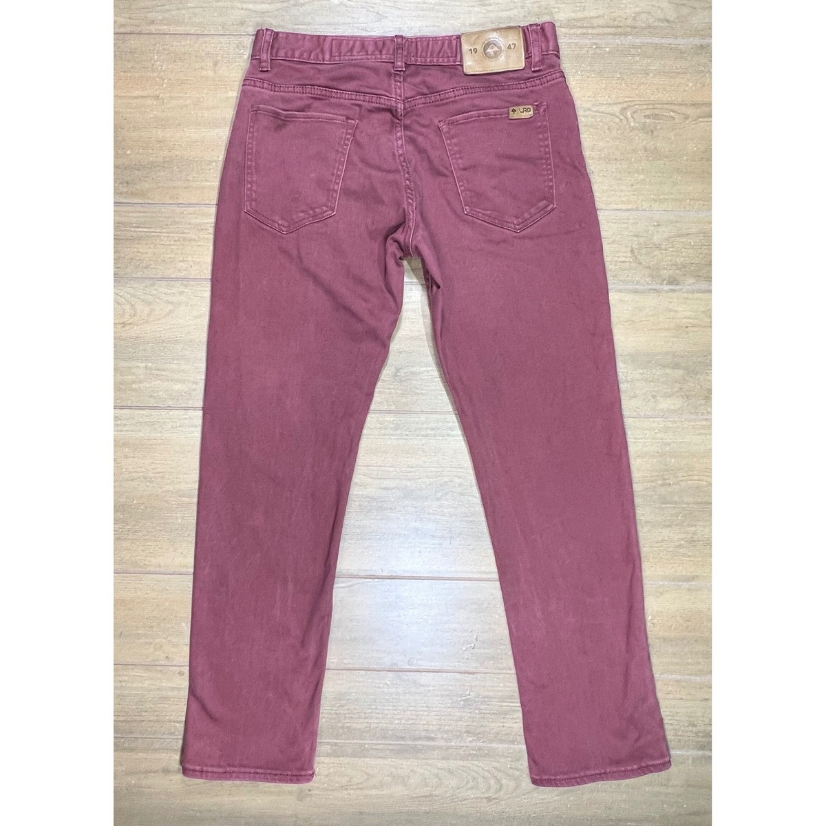 LRG Lifted Research Group True Tapered Pants Burgundy Wine Mens 34 Streetwear View 3