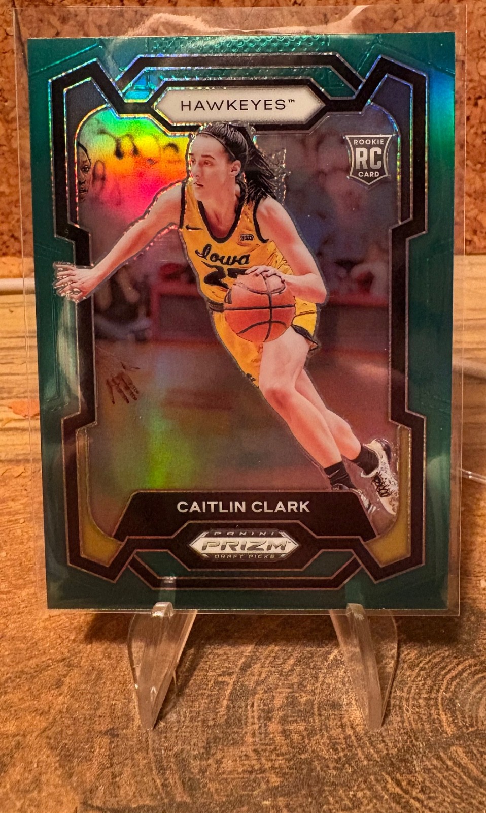 2024 Panini Prizm Draft Picks Caitlin Clark (RC) Iowa Jersey Green Prizm #57