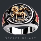 Easter Lamb of God Ring 925 Silvber 18K-Gold-Plating Agnus Dei Jesus Religious