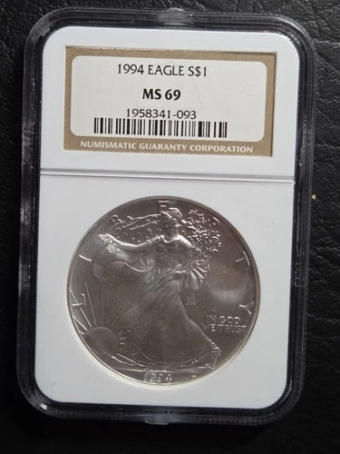 Beautiful 1994 $1.00 American Eagle  Silver Dollar NGC Graded MS 69