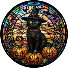 Halloween Cat Diamond Art Kits for Adults Diamond Painting Kit for Beginner Bl