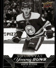 2023-24 UD Canvas Black and White Parallel Young Guns Hunter McKown Rookie #C114