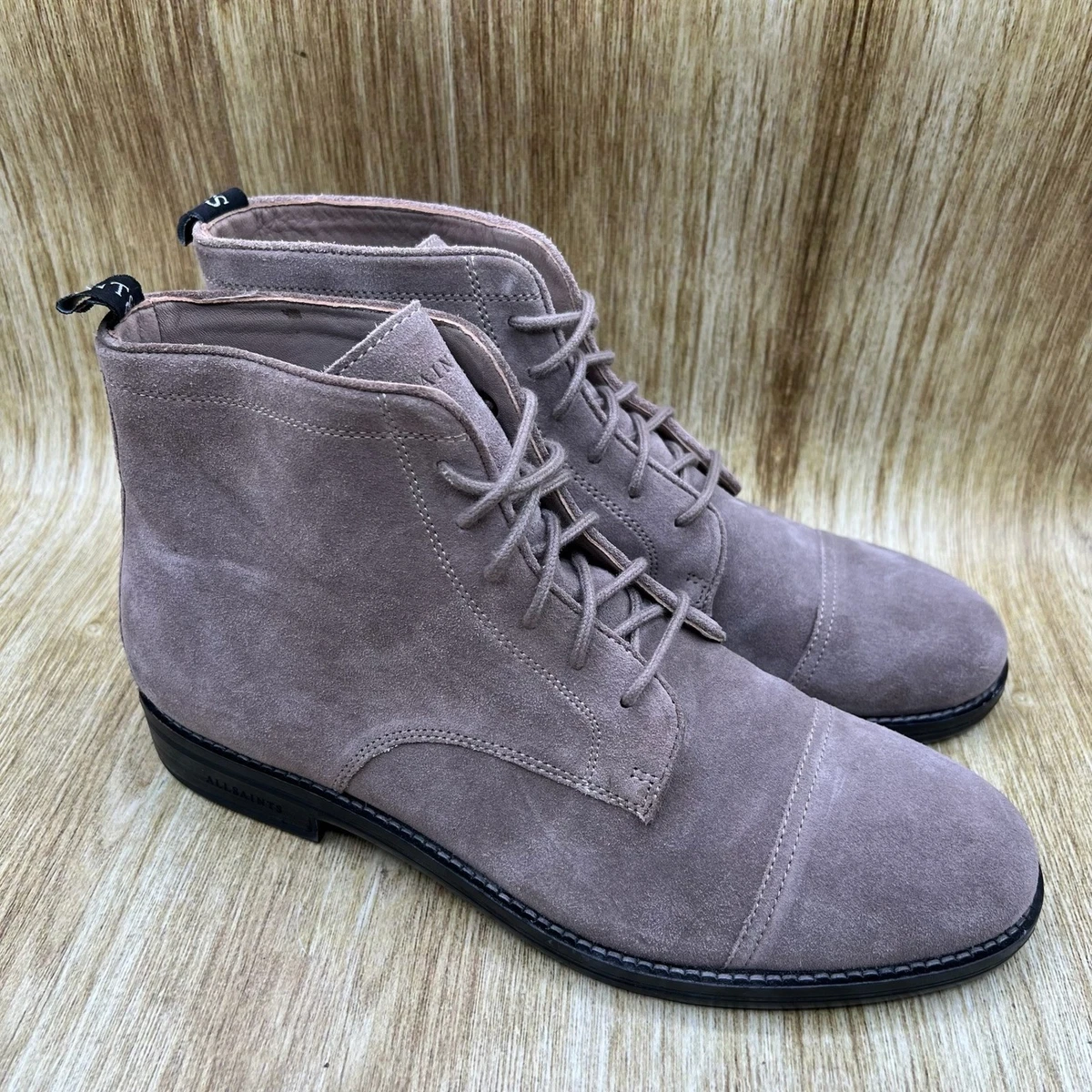 AllSaints Mens Grey Suede Side Zip Leather Hollow Ankle Boots Sz 11 M New AllSaints Gray Boots for Men for Sale | Shop New & Used  main image 3