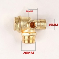 3-Port Brass Central Pneumatic 40400 Air Compressor Check Valve Thread~Newest.