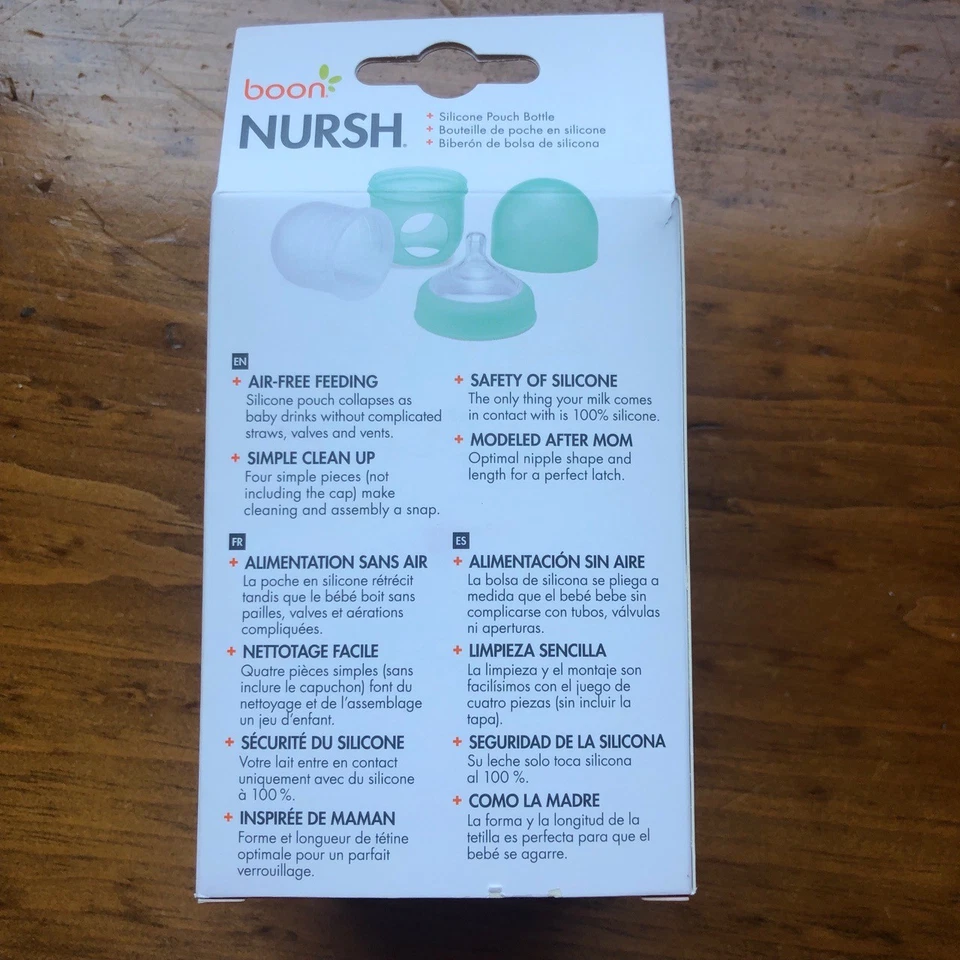 Biberón Boon 0m+ 4oz bolsa de silicona transparente recién nacido sin aire Foto 4 de 4