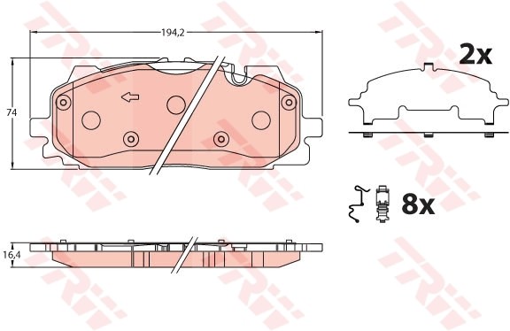 BRAKE PAD SET DISC BRAKE GDB2190 FOR AUDI CYMC/CYRB/CYRC/DKYA/CVKB 2.0L 4cyl A4