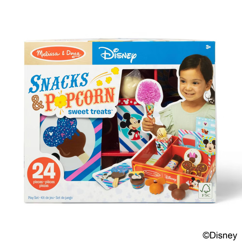 Melissa & Doug Disney Snacks & Popcorn Wooden Play Food Set -