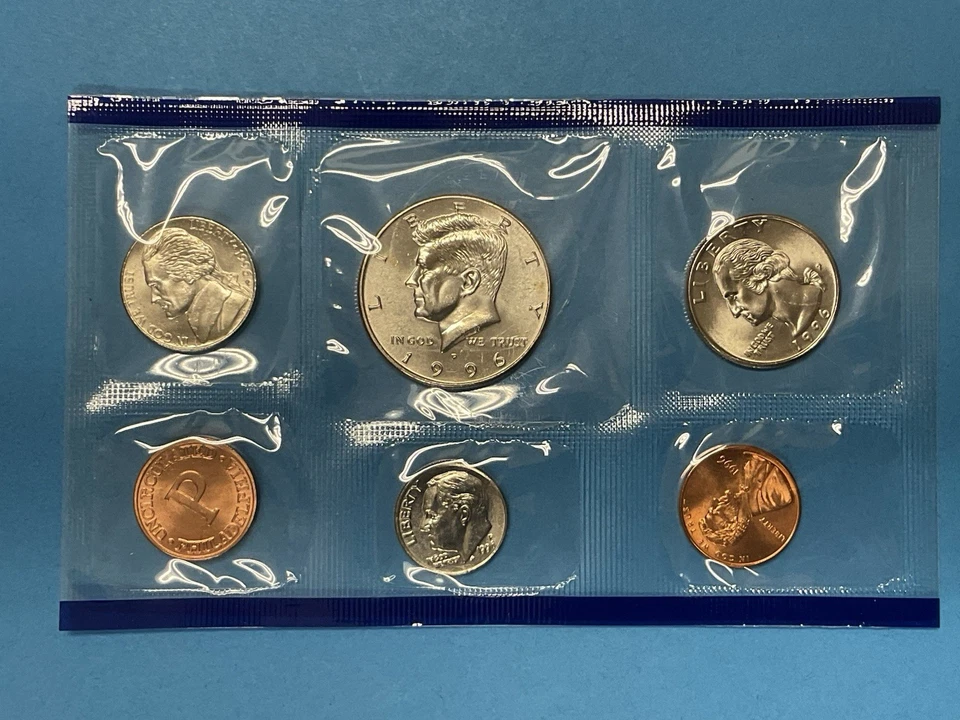 1996 US Mint Uncirculated 11-Coin P & D Set Includes the 1996-W Roosevelt Dime - Image 2 of 4