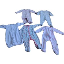 5 Baby Girl 6/9 Months Footed Sleeper Pajama Lot Bundle Mix Brand Carter's