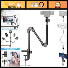Flexible Gooseneck Webcam Stand with Phone Holder  Projector Mount, 22" Clamp