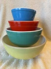 VINTAGE Pyrex "Primary Colors" Nesting Mixing Bowls Complete Set of 4 | #401-404