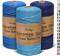 Makramee Garn 3Er Set 3Mm X 160M FüR Diy Handwerk Dekoration HäNgepflanze