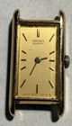 Vintage Seiko Tank Watch Gold 2E20-6120 New Battery No Band Works Great