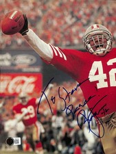 Ronnie Lott signed 49ers HOF magazine photo Beckett