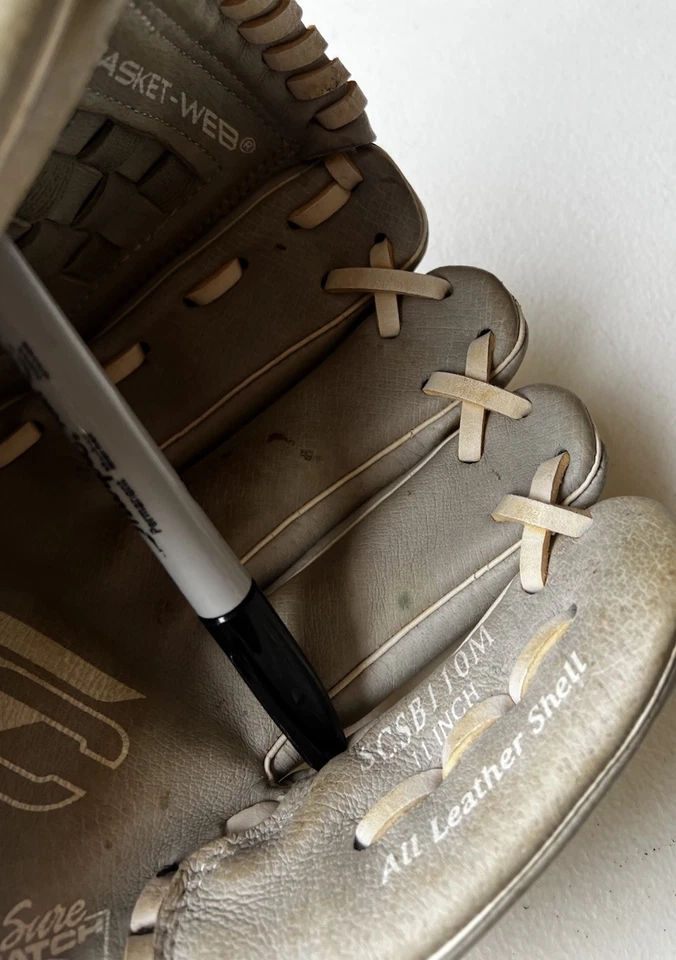 Rawlings Sure Catch SCSB110M Fastpitch Softball Glove Teal Grey RHT Leather 11" - Image 4 of 4