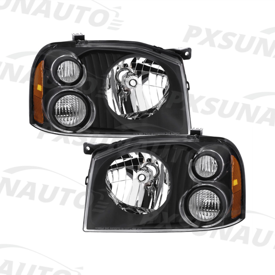 Headlights Pair For 01-04 Nissan Frontier XE/SE 2001-2004 Black Right&Left Light
