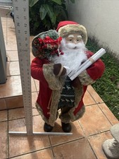 Life Size 34'' Tall Santa Claus Christmas statue Holding flowers