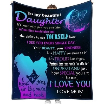 To My Daughter Throw Blanket from Mom - Sentimental Gifts for Daughters Bday