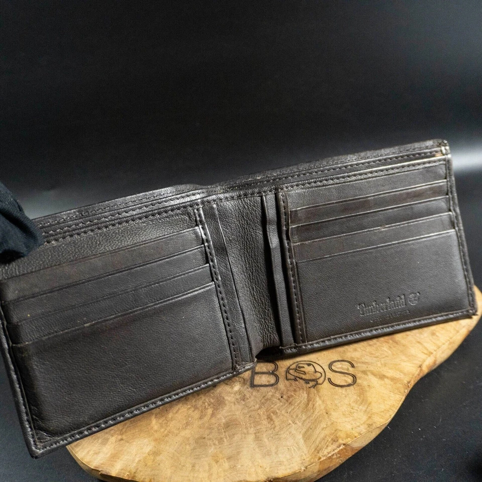 Portefeuille Timberland pour hommes à deux volets porte-cartes en cuir marron - Photo 4/4