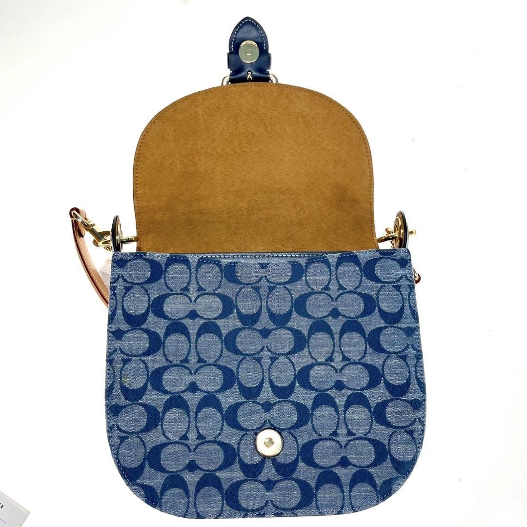 Coach 2Way Bag Signature Canvas C8514 A374 Authentic /Used++