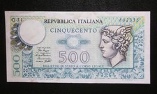 ITALY 500 LIRE 1974-1979 Banknote  P-94 Cinquecento lire XF/AU Note