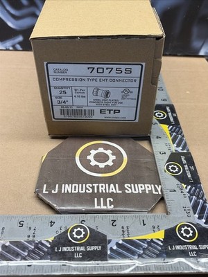 NEW [Qty-25] ETP 7075S 3/4'' Compression EMT Connectors _MULTIPLE BOXES IN STOCK!