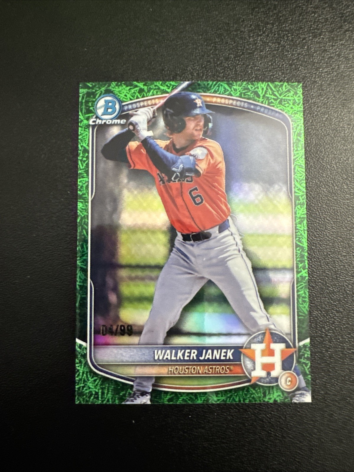 WALKER JANEK 2025 BOWMAN CHROME 1ST Green Grass Refractor ASTROS /99 #BDC-45