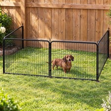 Dog Playpen 24 Inch 4 Panels Indoor Outdoor Metal Pet Fence Foldable Dog Play