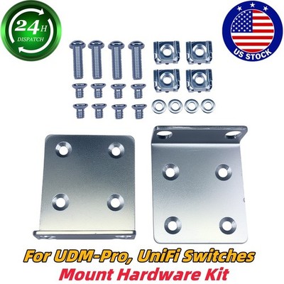 Left+Right Rack Ears Mounting Kit Replacement For Ubiquiti/UDM-Pro UniFi Switche