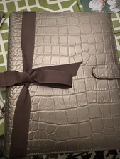 Mom Agenda Folio Cover For Mom Agenda Desktop Spiral Planner -Taupe Croc