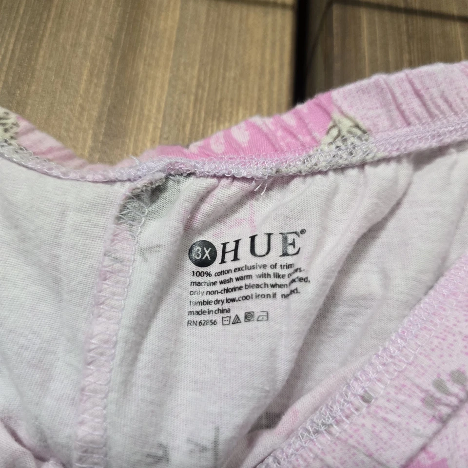 HUE Women’s Pajama Pants 3X Pink Bird Print Cotton Lounge Sleepwear - Image 2 of 4