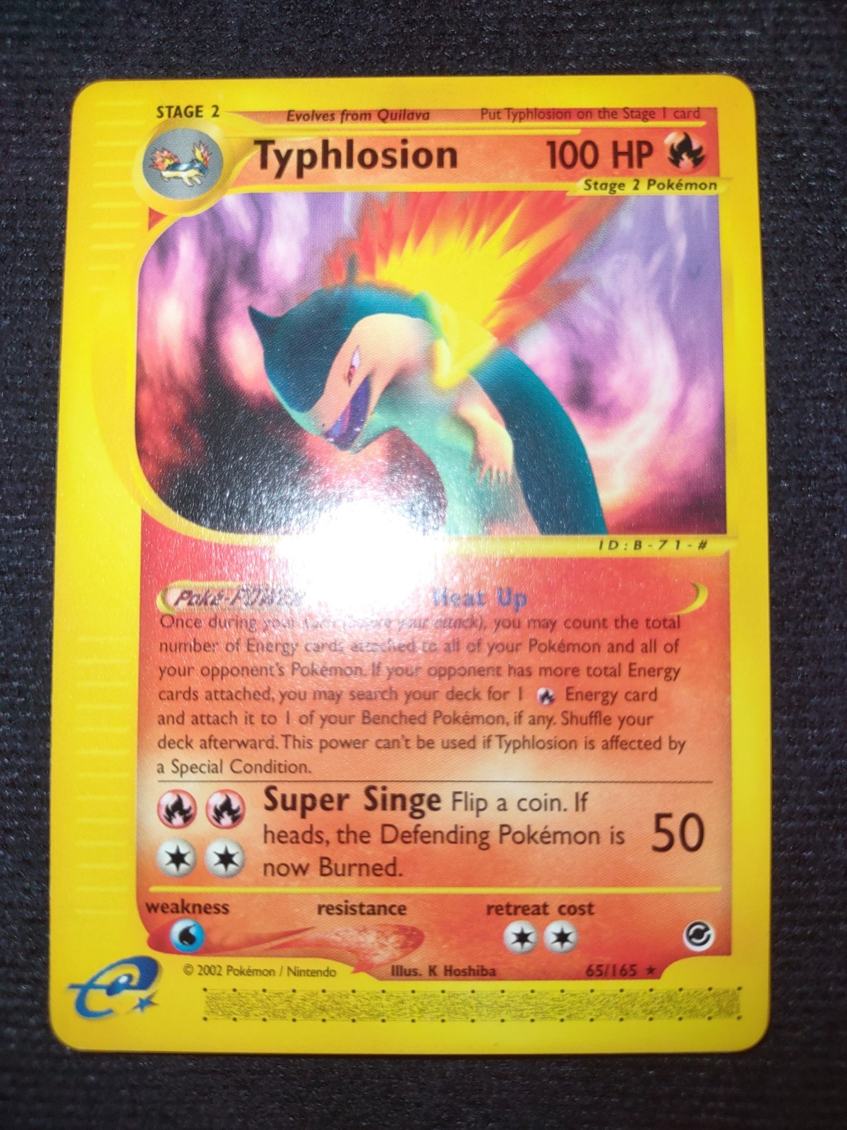 Typhlosion 65/165 Pokemon Trading Card Game eCard Expedition Near Mint