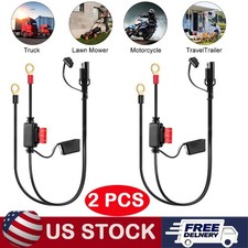 2PCS SAE Extension Cable 2FT 10AWG Battery Connector Ring Terminal Harness Acce