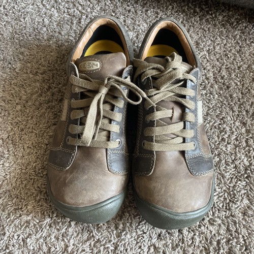 scarpe keen austin uomo taglia 9 pelle marrone passeggio escursionismo sneakers comode - Foto 3 di 11