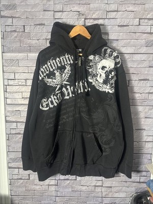 vintage y2k ecko mma full zip hoodie stuffed skulls xl