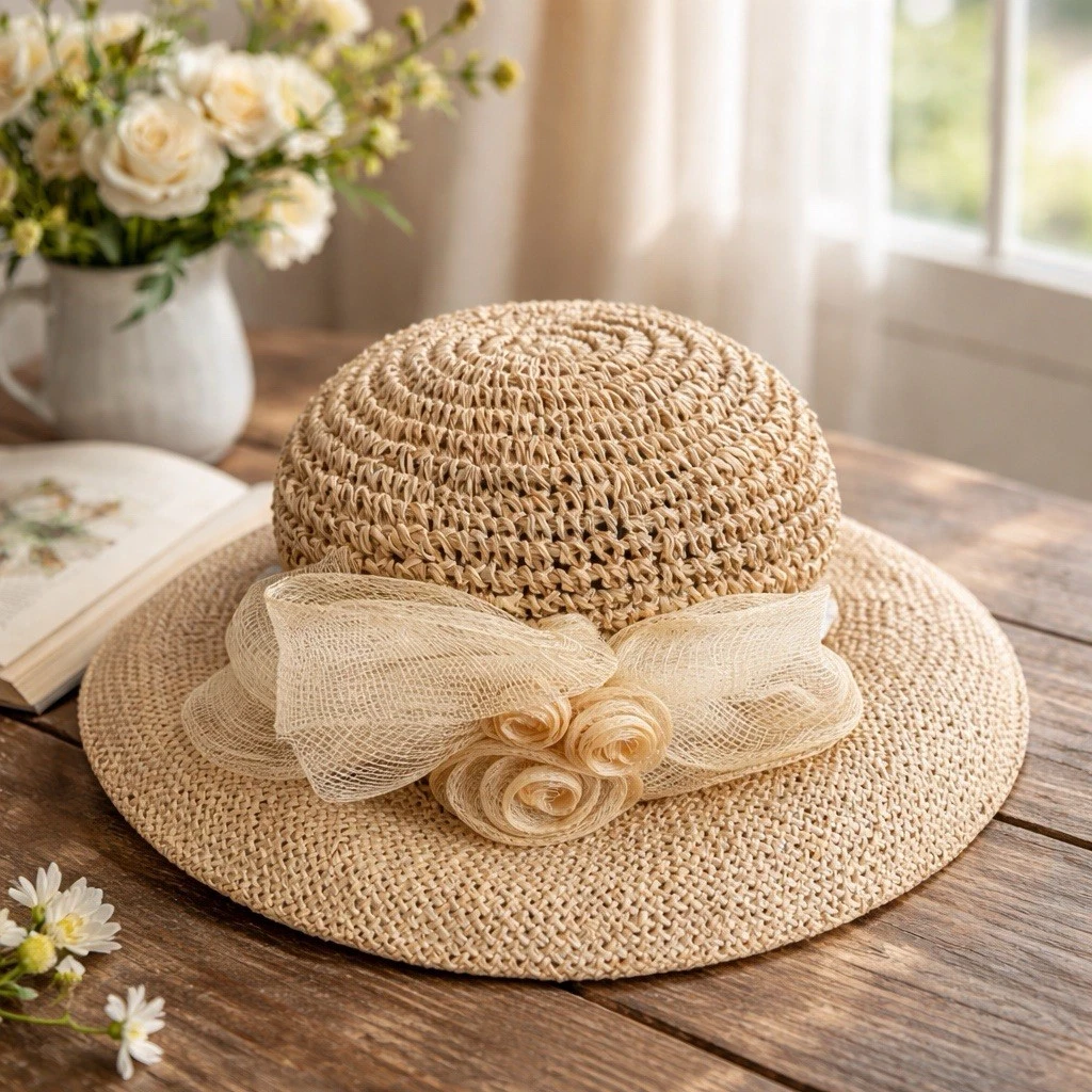 Straw Hat Womens Dress Hats Wholesale Church Straw Everyday Vintage Hats  For Women For Sale