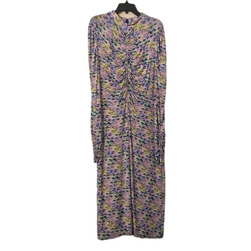Tanya Taylor Women's Purple Multicolor Zoe Dress Rushed Sleeve/Center Size 3X