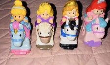 4 Fisher-Price Little People Disney Princess Klip Klop Horses Ariel Aurora  