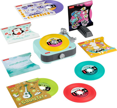Fisher-Price Musical Toy Deluxe Rockin  Record Player Pretend Turntable with 6 A