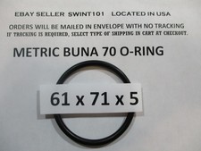 61mm ID x 71mm OD x 5mm thick O-ring. Buna-70. Quan 1.